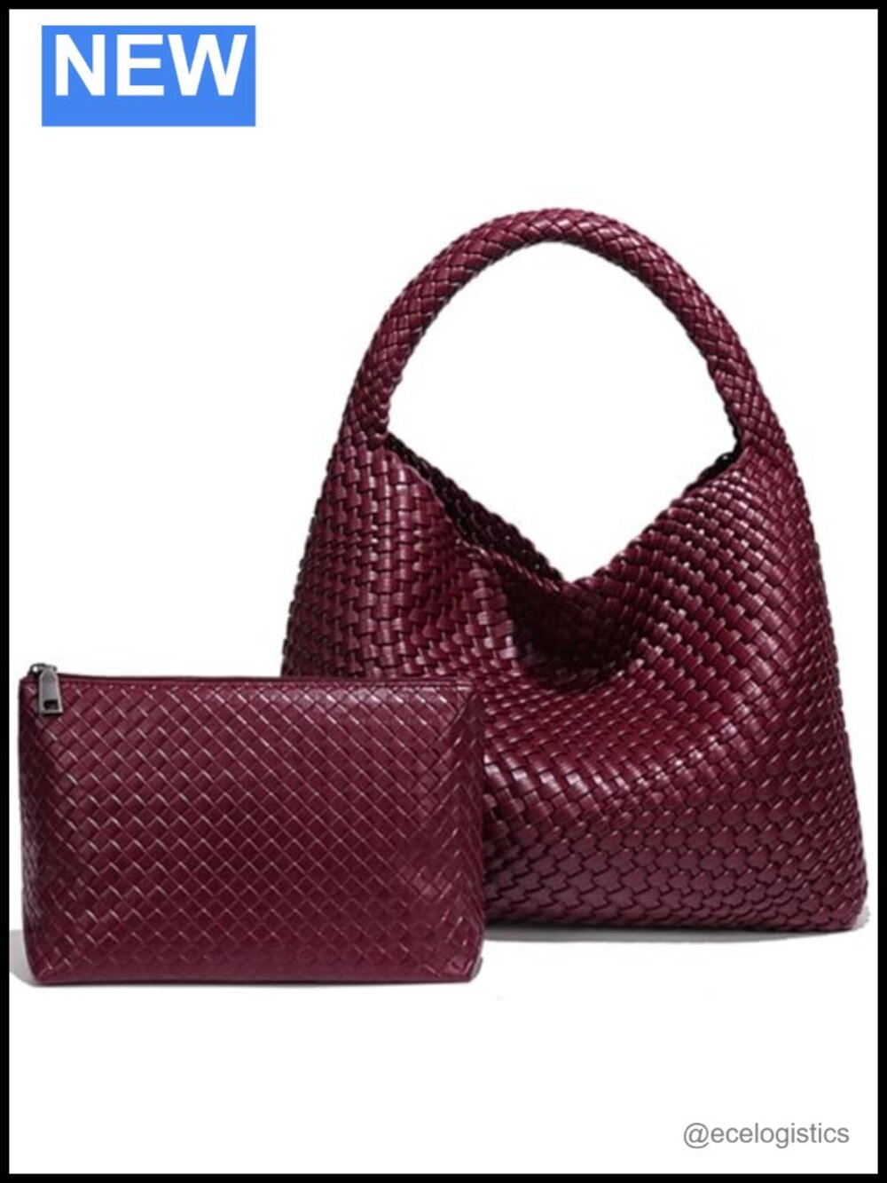 Woven Leather Hobo Bag for Women Large Capacity Shoulder Handbag Slouchy Tote